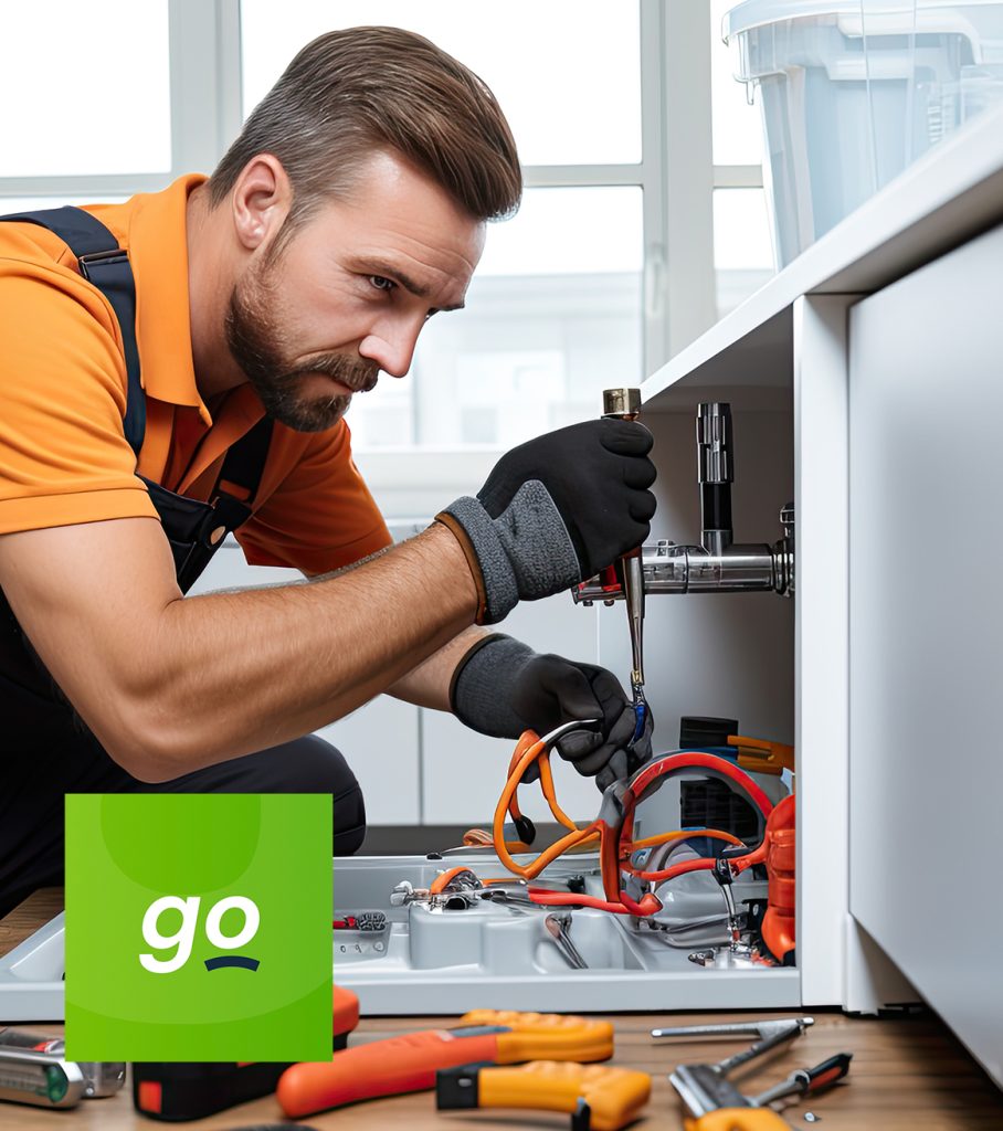 Plombier professionnel en intervention commerciale